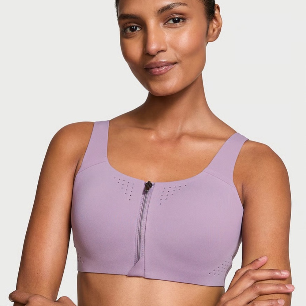 Victoria's Secret Front-Zip Sports Bra - Lavender - Picture 1 of 7